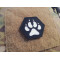 JTG K9 Pawn Hexagon LaserCut Patch, black Cordura, afterglow Logo, with velcro backside