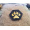 JTG K9 Pfote Hexagon LaserCut Patch, schwarz Cordura, gold reflektierendes Logo, mit Klettrückseite