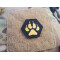 JTG K9 Pfote Hexagon LaserCut Patch, schwarz Cordura, gold reflektierendes Logo, mit Klettrückseite