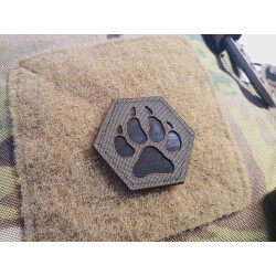 JTG K9 Pawn Hexagon LaserCut Patch, rangergreen Cordura, IR Logo, with velcro backside