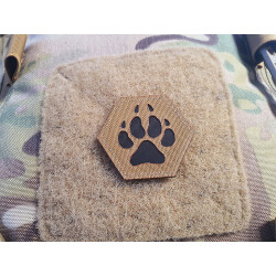 JTG K9 Pawn Hexagon LaserCut Patch, coyote Cordura, IR Logo, with velcro backside