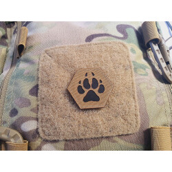 JTG K9 Pawn Hexagon LaserCut Patch, coyote Cordura, IR Logo, with velcro backside