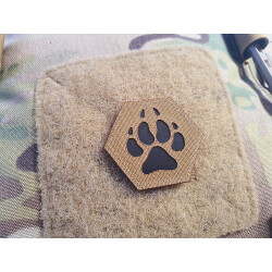JTG K9 Pfote Hexagon LaserCut Patch, coyote Cordura, IR...