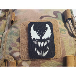 JTG Rancour-Patch, LaserCut Patch, schwarz, im Dunkeln nachleuchtendes Logo, mit Klettrückseite