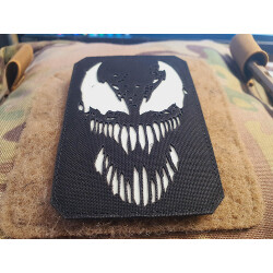JTG Rancour-Patch, LaserCut Patch, schwarz, im Dunkeln nachleuchtendes Logo, mit Klettrückseite