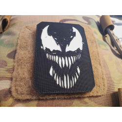 JTG Rancour-Patch, LaserCut Patch, schwarz, im Dunkeln nachleuchtendes Logo, mit Klettrückseite