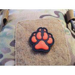 JTG K9 Dog Pawn Patch, fire-red, JTG 3D Rubber Patch