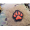 JTG K9 Dog Pawn Patch, fire-red, JTG 3D Rubber Patch