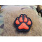 JTG K9 Dog Pawn Patch, fire-red, JTG 3D Rubber Patch