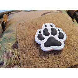 JTG K9 Dog Pawn Patch, black on white, JTG 3D Rubber Patch