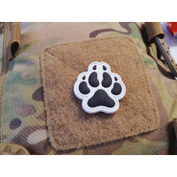JTG K9 Dog Pawn Patch, black on white, JTG 3D Rubber Patch