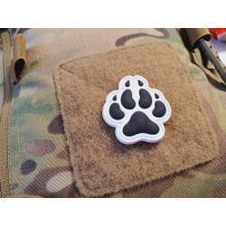 JTG K9 Dog Pawn Patch, black on white, JTG 3D Rubber Patch