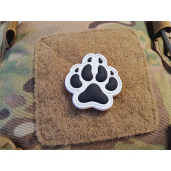 JTG K9 Dog Pawn Patch, black on white, JTG 3D Rubber Patch