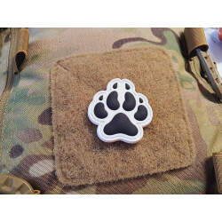 JTG K9 Dog Pawn Patch, black on white, JTG 3D Rubber Patch