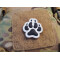 JTG K9 Dog Pawn Patch, black on white, JTG 3D Rubber Patch