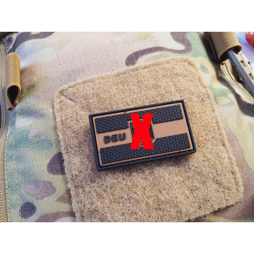 JTG DEU Flaggen Patch, klein, coyote, JTG 3D Rubber Patch