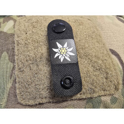 Edelweiss, NightStripes, schwarz mit farbigem Logo