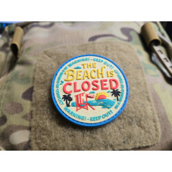 JTG The Beach is closed, WOC Retro Patch, fullcolor, JTG 3D Rubber Patch