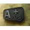 JTG - Blutgruppen Patch A POS, blackops / 3D Rubber patch